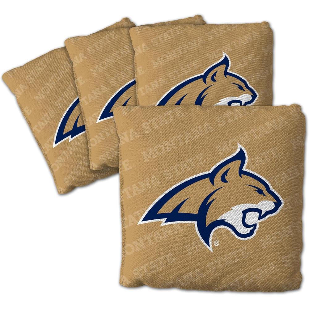 imageYouTheFan OfficiallyLicensed NCAA Set of 4 Cornhole Bags All Weather Regulation 6 x 6 Size 16oz Weight Designed in USAMontana State Bobcats Gold