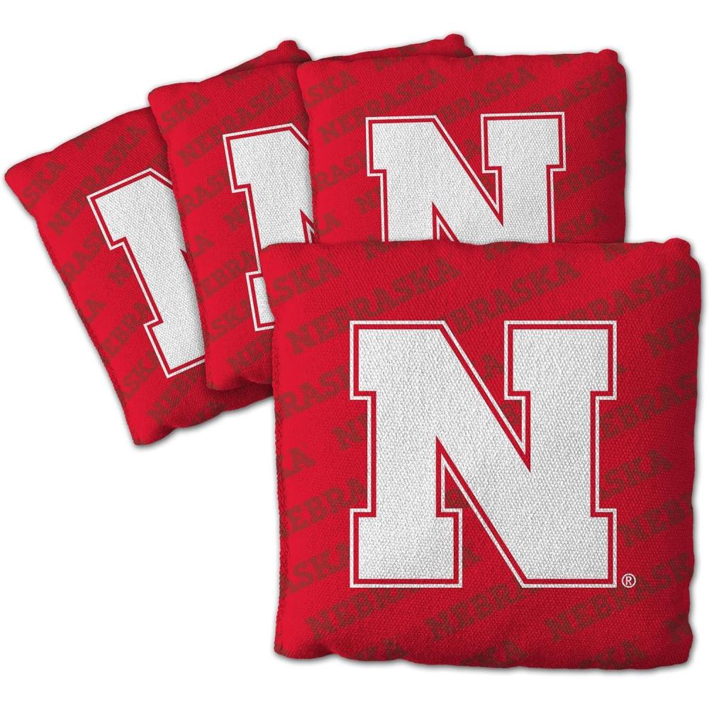 imageYouTheFan OfficiallyLicensed NCAA Set of 4 Cornhole Bags  All Weather Regulation 6 x 6 Size  16oz Weight  Designed in USANebraska Cornhuskers  Red