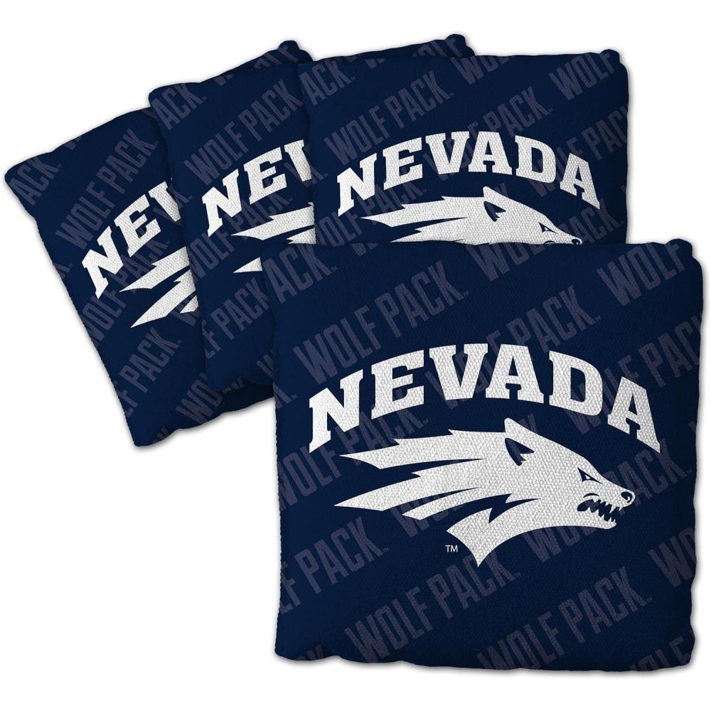 imageYouTheFan OfficiallyLicensed NCAA Set of 4 Cornhole Bags  All Weather Regulation 6 x 6 Size  16oz Weight  Designed in USANevada Wolf Pack  Blue
