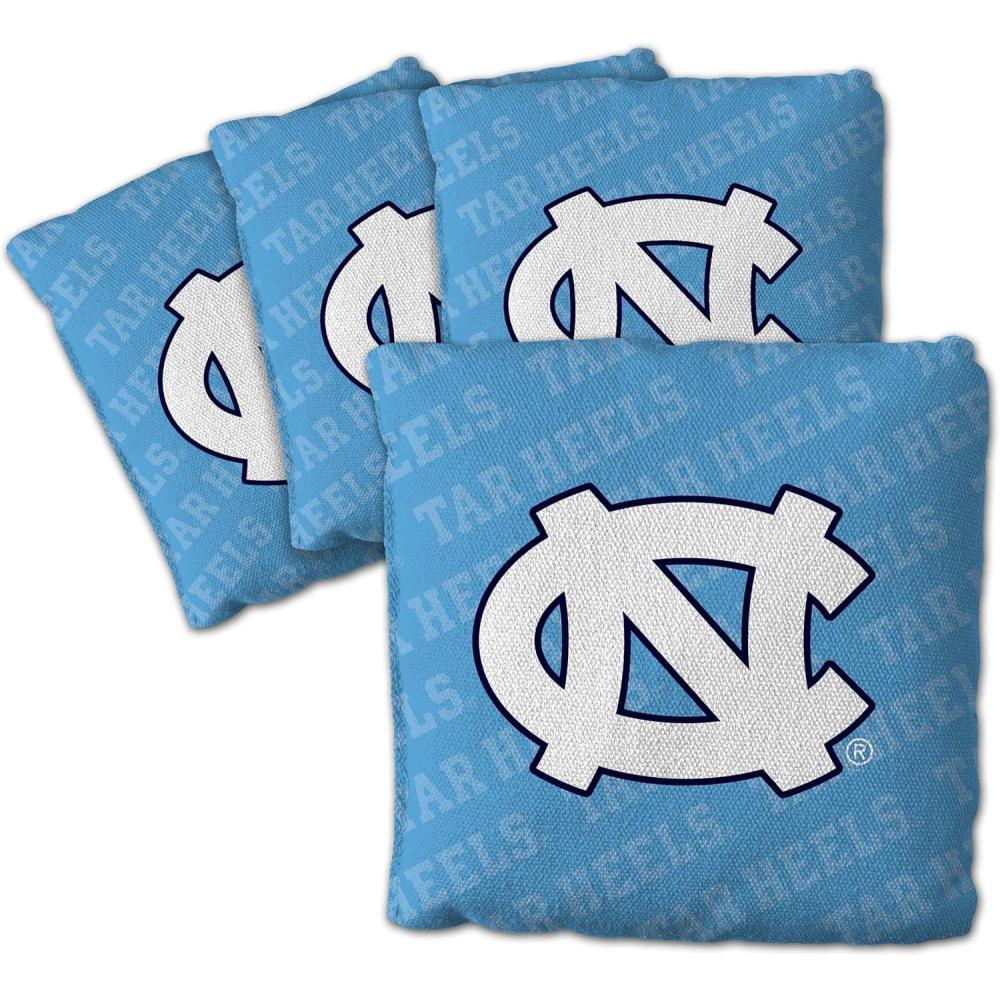 imageYouTheFan OfficiallyLicensed NCAA Set of 4 Cornhole Bags  All Weather Regulation 6 x 6 Size  16oz Weight  Designed in USANorth Carolina Tar Heels  Blue