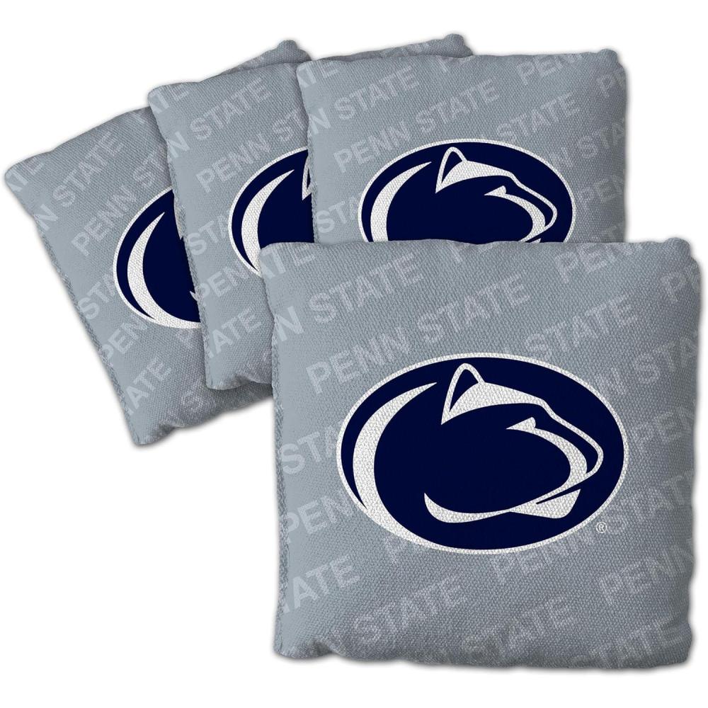 imageYouTheFan OfficiallyLicensed NCAA Set of 4 Cornhole Bags  All Weather Regulation 6 x 6 Size  16oz Weight  Designed in USAPenn State Nittany Lions  Grey