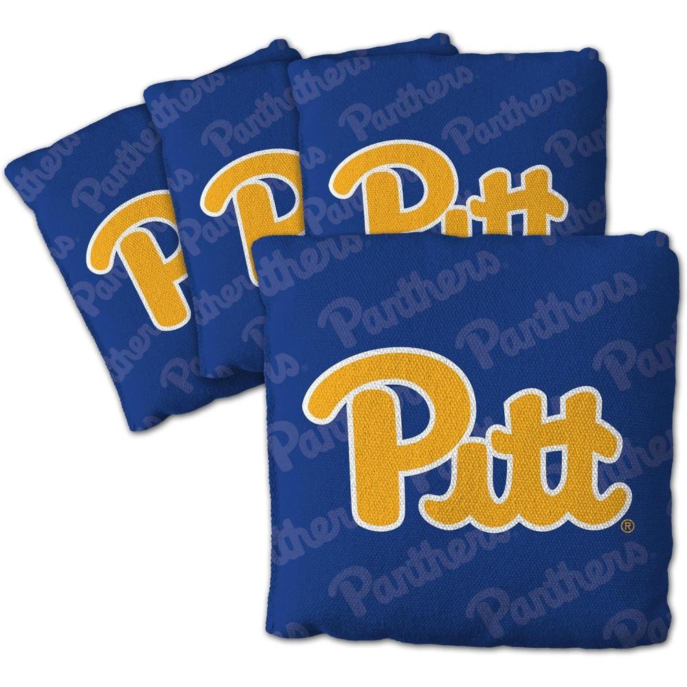 imageYouTheFan OfficiallyLicensed NCAA Set of 4 Cornhole Bags All Weather Regulation 6 x 6 Size 16oz Weight Designed in USAPittsburgh Panthers Blue