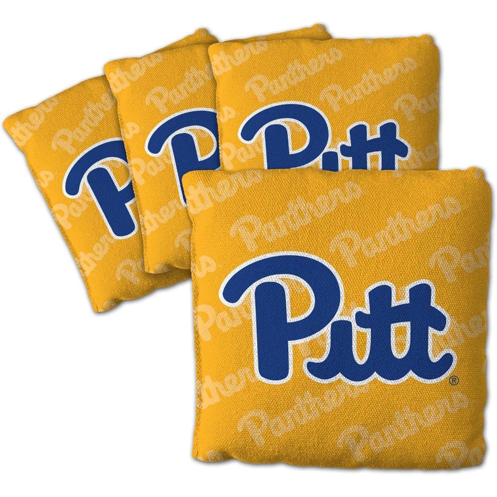 imageYouTheFan OfficiallyLicensed NCAA Set of 4 Cornhole Bags  All Weather Regulation 6 x 6 Size  16oz Weight  Designed in USAPittsburgh Panthers  Yellow
