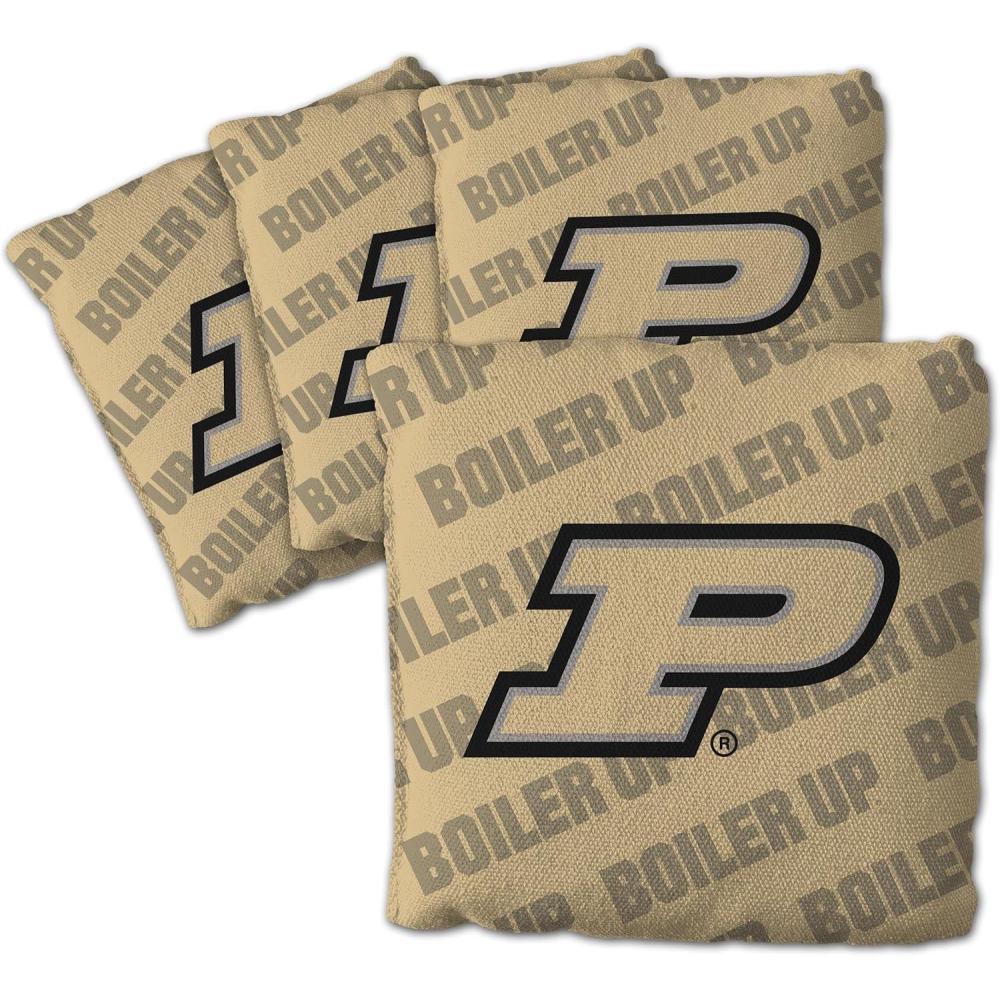 imageYouTheFan OfficiallyLicensed NCAA Set of 4 Cornhole Bags  All Weather Regulation 6 x 6 Size  16oz Weight  Designed in USAPurdue Boilermakers  Gold
