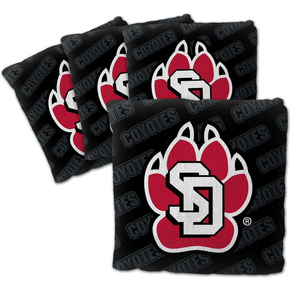 imageYouTheFan OfficiallyLicensed NCAA Set of 4 Cornhole Bags  All Weather Regulation 6 x 6 Size  16oz Weight  Designed in USASouth Dakota Coyotes  Black