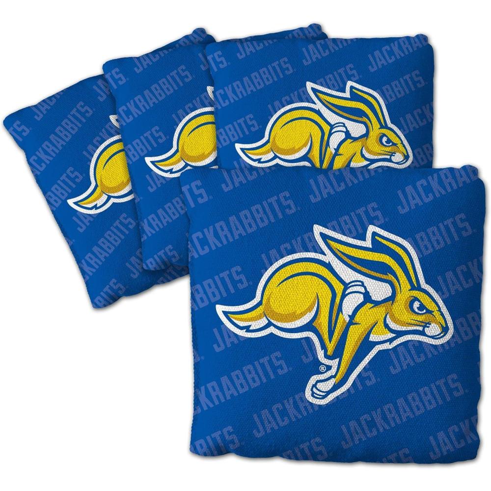 imageYouTheFan OfficiallyLicensed NCAA Set of 4 Cornhole Bags  All Weather Regulation 6 x 6 Size  16oz Weight  Designed in USASouth Dakota State Jackrabbits  Blue