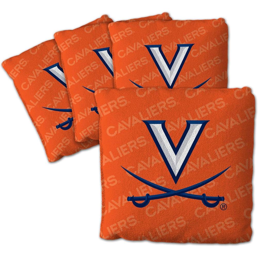 imageYouTheFan OfficiallyLicensed NCAA Set of 4 Cornhole Bags All Weather Regulation 6 x 6 Size 16oz Weight Designed in USAVirginia Cavaliers Orange