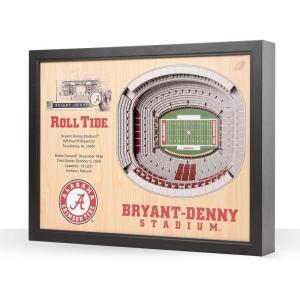 YouTheFan NCAA 25-Layer StadiumView Wall Art(Alabama Crimson Tide)