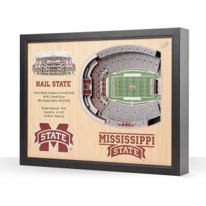 YouTheFan NCAA 25-Layer StadiumView Wall Art(Mississippi State Bulldogs)