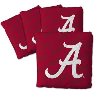 YouTheFan Officially-Licensed NCAA Set of 4 Cornhole Bags – All Weather Regulation 6” x 6” Size – 16oz Weight – Designed in USA(Alabama Crimson Tide – Red)