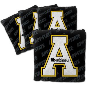 YouTheFan Officially-Licensed NCAA Set of 4 Cornhole Bags – All Weather Regulation 6” x 6” Size – 16oz Weight – Designed in USA(Appalachian State Mountaineers – Black)