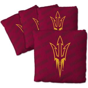 YouTheFan Officially-Licensed NCAA Set of 4 Cornhole Bags – All Weather Regulation 6” x 6” Size – 16oz Weight – Designed in USA(Arizona State Sun Devils – Maroon)