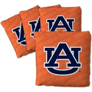 YouTheFan Officially-Licensed NCAA Set of 4 Cornhole Bags – All Weather Regulation 6” x 6” Size – 16oz Weight – Designed in USA(Auburn Tigers – Orange)