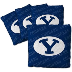 YouTheFan Officially-Licensed NCAA Set of 4 Cornhole Bags – All Weather Regulation 6” x 6” Size – 16oz Weight – Designed in USA(BYU Cougars – Blue)