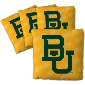 YouTheFan Officially-Licensed NCAA Set of 4 Cornhole Bags – All Weather Regulation 6” x 6” Size – 16oz Weight – Designed in USA(Baylor Bears – Yellow)