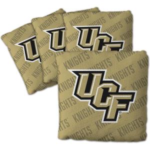 YouTheFan Officially-Licensed NCAA Set of 4 Cornhole Bags – All Weather Regulation 6” x 6” Size – 16oz Weight – Designed in USA(Central Florida Knights – Gold)
