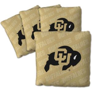 YouTheFan Officially-Licensed NCAA Set of 4 Cornhole Bags – All Weather Regulation 6” x 6” Size – 16oz Weight – Designed in USA(Colorado Buffaloes – Gold)