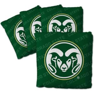 YouTheFan Officially-Licensed NCAA Set of 4 Cornhole Bags – All Weather Regulation 6” x 6” Size – 16oz Weight – Designed in USA(Colorado State Rams – Green)