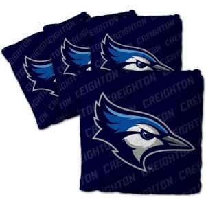 YouTheFan Officially-Licensed NCAA Set of 4 Cornhole Bags – All Weather Regulation 6” x 6” Size – 16oz Weight – Designed in USA(Creighton Bluejays – Navy)