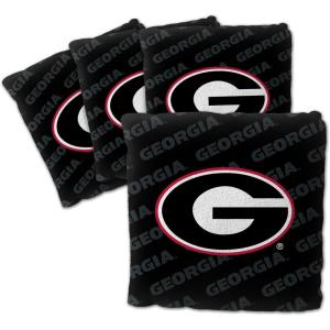 YouTheFan Officially-Licensed NCAA Set of 4 Cornhole Bags – All Weather Regulation 6” x 6” Size – 16oz Weight – Designed in USA(Georgia Bulldogs – Black)