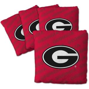 YouTheFan Officially-Licensed NCAA Set of 4 Cornhole Bags – All Weather Regulation 6” x 6” Size – 16oz Weight – Designed in USA(Georgia Bulldogs – Red)