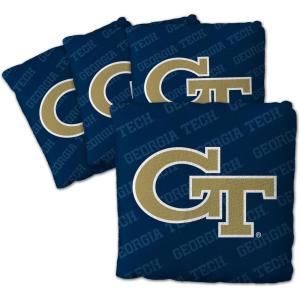 YouTheFan Officially-Licensed NCAA Set of 4 Cornhole Bags – All Weather Regulation 6” x 6” Size – 16oz Weight – Designed in USA(Georgia Tech Yellow Jackets – Blue)