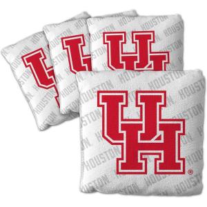 YouTheFan Officially-Licensed NCAA Set of 4 Cornhole Bags – All Weather Regulation 6” x 6” Size – 16oz Weight – Designed in USA(Houston Cougars – White)