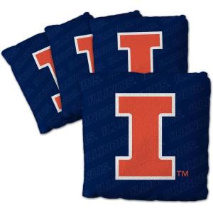YouTheFan Officially-Licensed NCAA Set of 4 Cornhole Bags – All Weather Regulation 6” x 6” Size – 16oz Weight – Designed in USA(Illinois Fighting Illini – Blue)