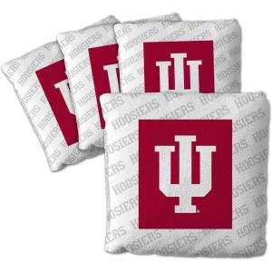 YouTheFan Officially-Licensed NCAA Set of 4 Cornhole Bags – All Weather Regulation 6” x 6” Size – 16oz Weight – Designed in USA(Indiana Hoosiers – White)