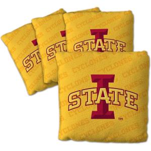YouTheFan Officially-Licensed NCAA Set of 4 Cornhole Bags – All Weather Regulation 6” x 6” Size – 16oz Weight – Designed in USA(Iowa State Cyclones – Yellow)