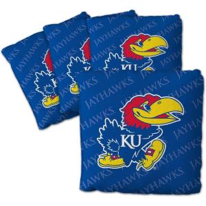 YouTheFan Officially-Licensed NCAA Set of 4 Cornhole Bags – All Weather Regulation 6” x 6” Size – 16oz Weight – Designed in USA(Kansas Jayhawks – Blue)