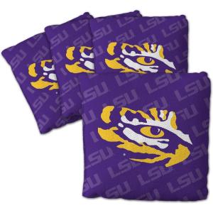 YouTheFan Officially-Licensed NCAA Set of 4 Cornhole Bags – All Weather Regulation 6” x 6” Size – 16oz Weight – Designed in USA(LSU Tigers – Purple)