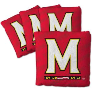 YouTheFan Officially-Licensed NCAA Set of 4 Cornhole Bags – All Weather Regulation 6” x 6” Size – 16oz Weight – Designed in USA(Maryland Terrapins – Red)
