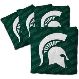YouTheFan Officially-Licensed NCAA Set of 4 Cornhole Bags – All Weather Regulation 6” x 6” Size – 16oz Weight – Designed in USA(Michigan State Spartans – Green)