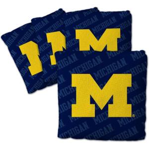 YouTheFan Officially-Licensed NCAA Set of 4 Cornhole Bags – All Weather Regulation 6” x 6” Size – 16oz Weight – Designed in USA(Michigan Wolverines – Blue)