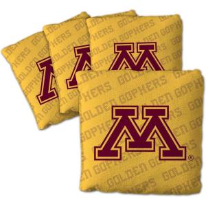 YouTheFan Officially-Licensed NCAA Set of 4 Cornhole Bags – All Weather Regulation 6” x 6” Size – 16oz Weight – Designed in USA(Minnesota Golden Gophers – Yellow)