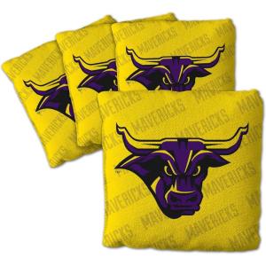 YouTheFan Officially-Licensed NCAA Set of 4 Cornhole Bags – All Weather Regulation 6” x 6” Size – 16oz Weight – Designed in USA(Minnesota State Mavericks – Yellow)