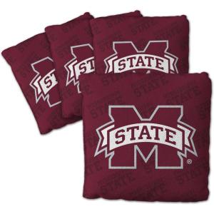 YouTheFan Officially-Licensed NCAA Set of 4 Cornhole Bags – All Weather Regulation 6” x 6” Size – 16oz Weight – Designed in USA(Mississippi State Bulldogs – Maroon)