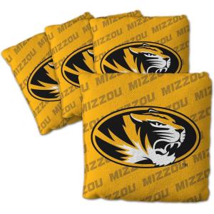 YouTheFan Officially-Licensed NCAA Set of 4 Cornhole Bags – All Weather Regulation 6” x 6” Size – 16oz Weight – Designed in USA(Missouri Tigers – Yellow)