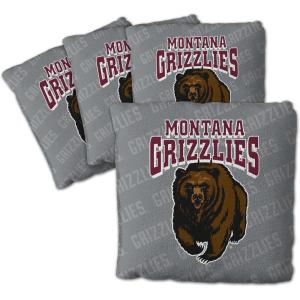 YouTheFan Officially-Licensed NCAA Set of 4 Cornhole Bags – All Weather Regulation 6” x 6” Size – 16oz Weight – Designed in USA(Montana Grizzlies – Grey)