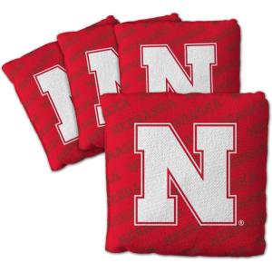 YouTheFan Officially-Licensed NCAA Set of 4 Cornhole Bags – All Weather Regulation 6” x 6” Size – 16oz Weight – Designed in USA(Nebraska Cornhuskers – Red)
