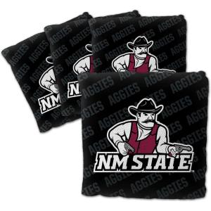 YouTheFan Officially-Licensed NCAA Set of 4 Cornhole Bags – All Weather Regulation 6” x 6” Size – 16oz Weight – Designed in USA(New Mexico St – Black)
