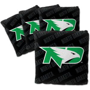 YouTheFan Officially-Licensed NCAA Set of 4 Cornhole Bags – All Weather Regulation 6” x 6” Size – 16oz Weight – Designed in USA(North Dakota Fighting Hawk – Black)