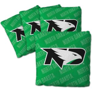 YouTheFan Officially-Licensed NCAA Set of 4 Cornhole Bags – All Weather Regulation 6” x 6” Size – 16oz Weight – Designed in USA(North Dakota Fighting Hawk – Green)
