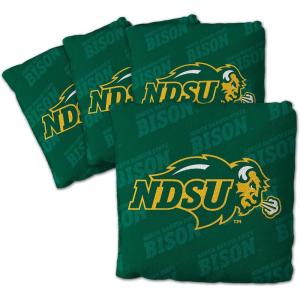 YouTheFan Officially-Licensed NCAA Set of 4 Cornhole Bags – All Weather Regulation 6” x 6” Size – 16oz Weight – Designed in USA(North Dakota State Bison – Green)