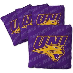 YouTheFan Officially-Licensed NCAA Set of 4 Cornhole Bags – All Weather Regulation 6” x 6” Size – 16oz Weight – Designed in USA(Northern Iowa Panthers – Purple)