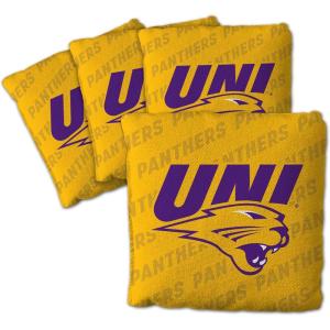 YouTheFan Officially-Licensed NCAA Set of 4 Cornhole Bags – All Weather Regulation 6” x 6” Size – 16oz Weight – Designed in USA(Northern Iowa Panthers – Yellow)