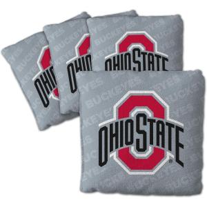 YouTheFan Officially-Licensed NCAA Set of 4 Cornhole Bags – All Weather Regulation 6” x 6” Size – 16oz Weight – Designed in USA(Ohio State Buckeyes – Grey)