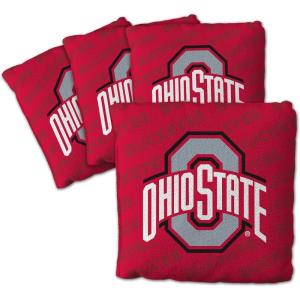 YouTheFan Officially-Licensed NCAA Set of 4 Cornhole Bags – All Weather Regulation 6” x 6” Size – 16oz Weight – Designed in USA(Ohio State Buckeyes – Red)