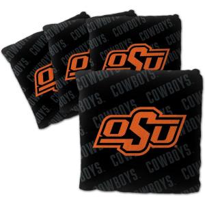 YouTheFan Officially-Licensed NCAA Set of 4 Cornhole Bags – All Weather Regulation 6” x 6” Size – 16oz Weight – Designed in USA(Oklahoma State Cowboys – Black)